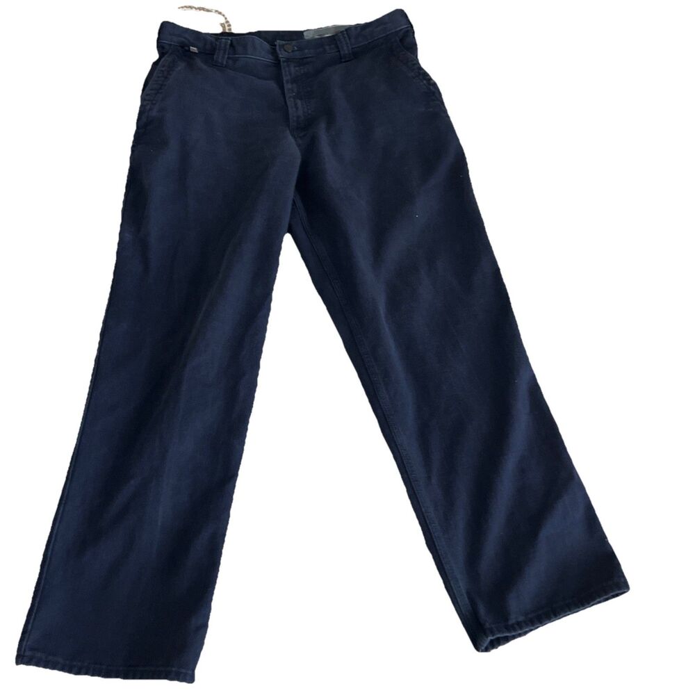 Carhartt Flame Resistant FR Cargo Work Navy Blue Pants Mens Size 34x30